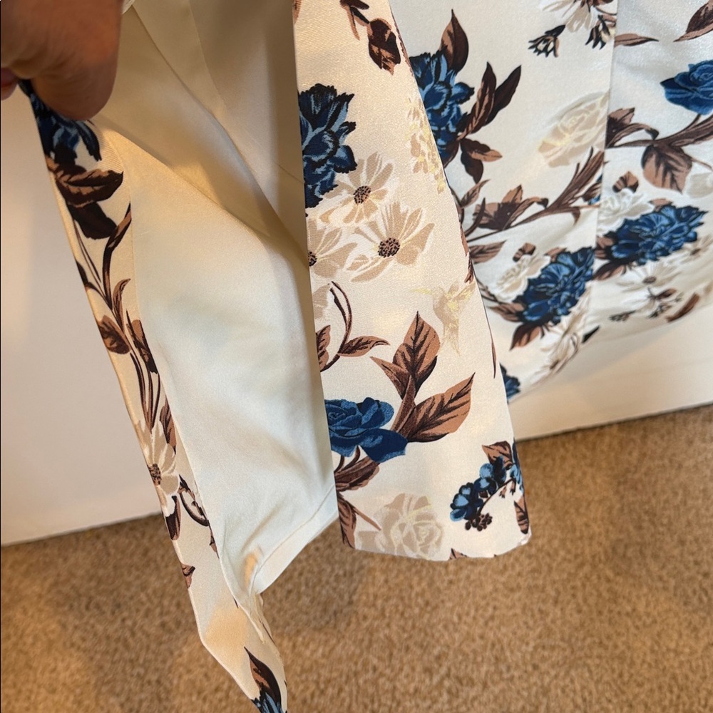 Tory Burch Cream and Blue Floral Backless Dress - Picture 7 of 16